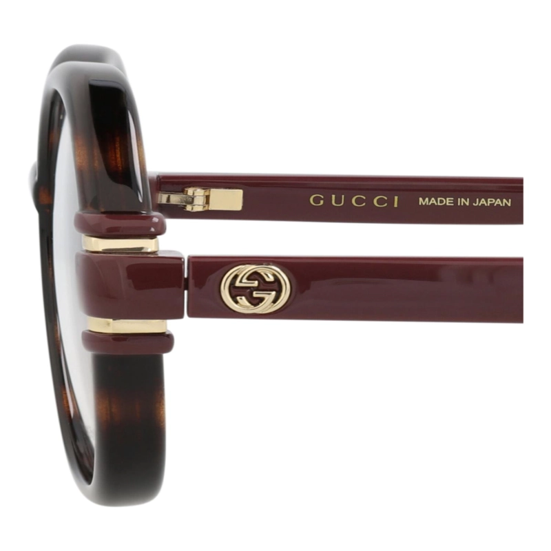 MONTURAS OPTICAS DE INYECCION DE MARCO REDONDO GUCCI PARA MUJER EN MARRON HABANA TRANSPARENTE - 4