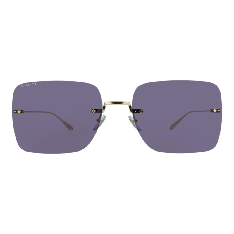 GAFAS DE SOL DE METAL CON MONTURA CUADRADA GUCCI PARA MUJER EN DORADO DORADO AZUL - 1