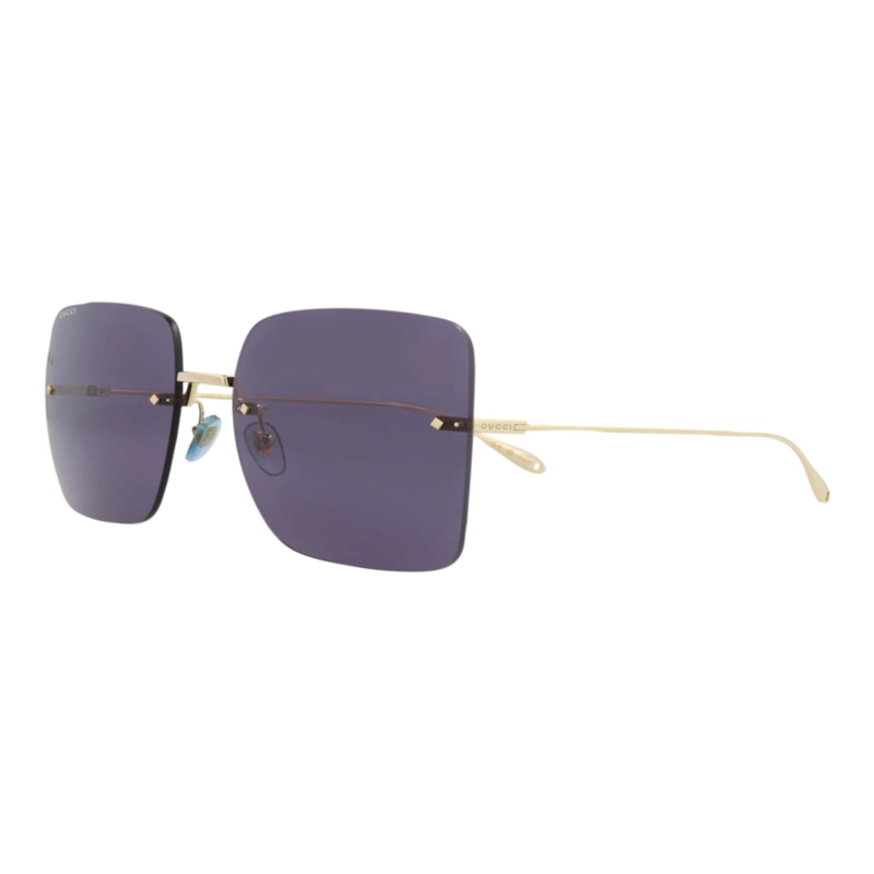 GAFAS DE SOL DE METAL CON MONTURA CUADRADA GUCCI PARA MUJER EN DORADO DORADO AZUL - 2
