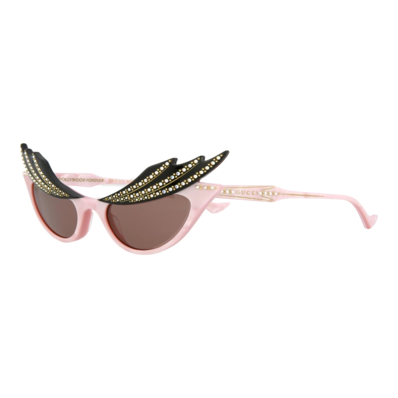 GAFAS DE SOL GUCCI DE ACETATO CON MONTURA EN FORMA DE OJO DE GATO PARA MUJER EN ROSA ROSA Y MARRON - 2