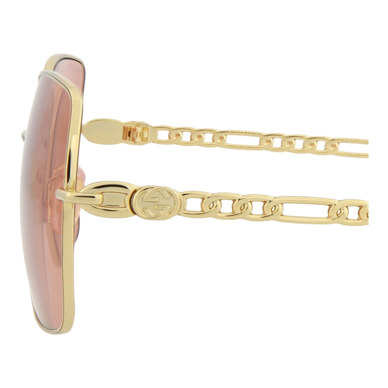GAFAS DE SOL GUCCI DE METAL CON MONTURA CUADRADA PARA MUJER EN DORADO DORADO Y NARANJA - 4
