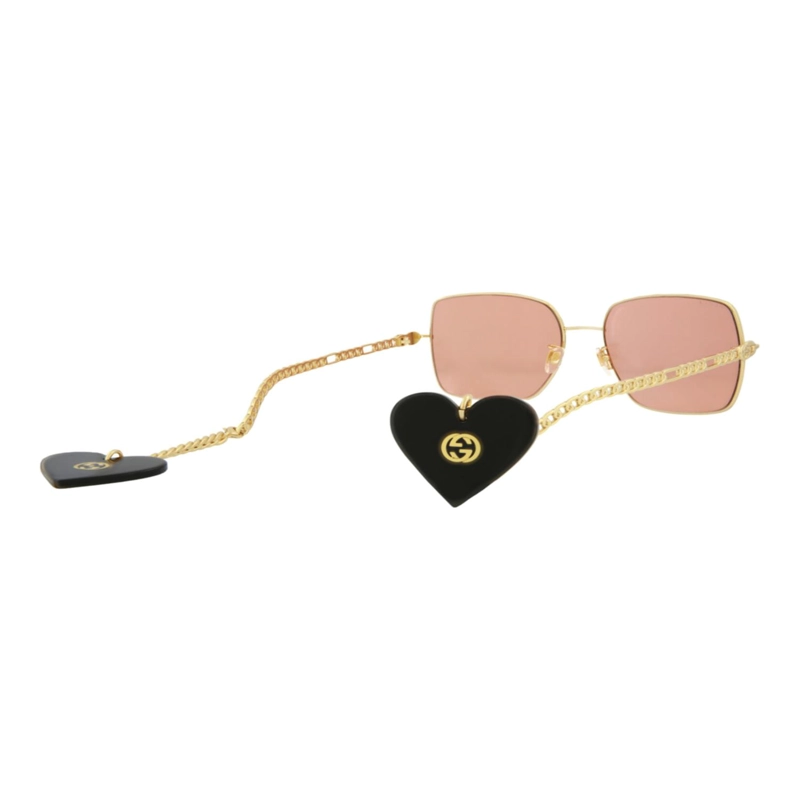 GAFAS DE SOL GUCCI DE METAL CON MONTURA CUADRADA PARA MUJER EN DORADO DORADO Y NARANJA - 7