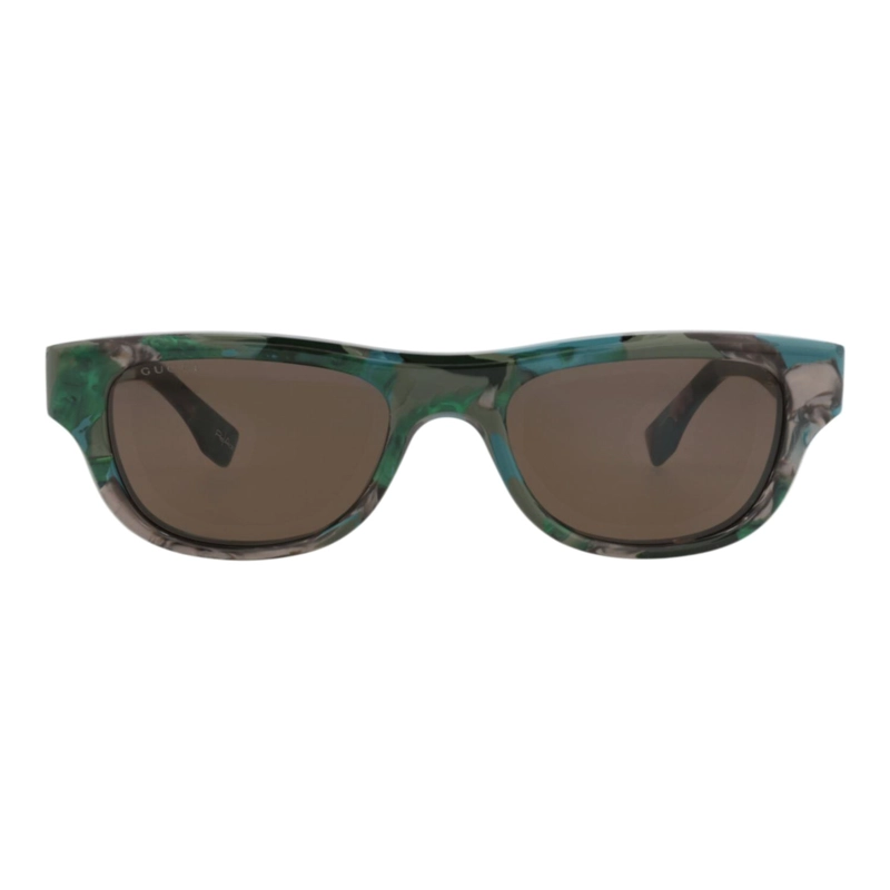 GAFAS DE SOL GUCCI DE ACETATO RECICLADO CON MONTURA CUADRADA PARA HOMBRE EN VERDE VERDE Y MARRON - 1
