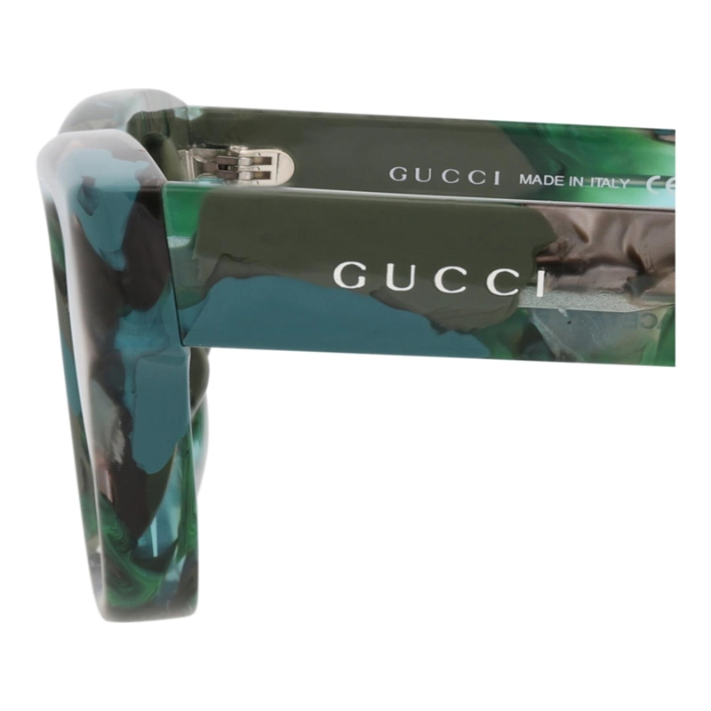GAFAS DE SOL GUCCI DE ACETATO RECICLADO CON MONTURA CUADRADA PARA HOMBRE EN VERDE VERDE Y MARRON - 6