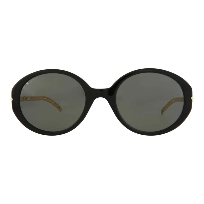 GAFAS DE SOL DE ACETATO CON MONTURA REDONDA GUCCI PARA MUJER EN NEGRO DORADO GRIS - 1