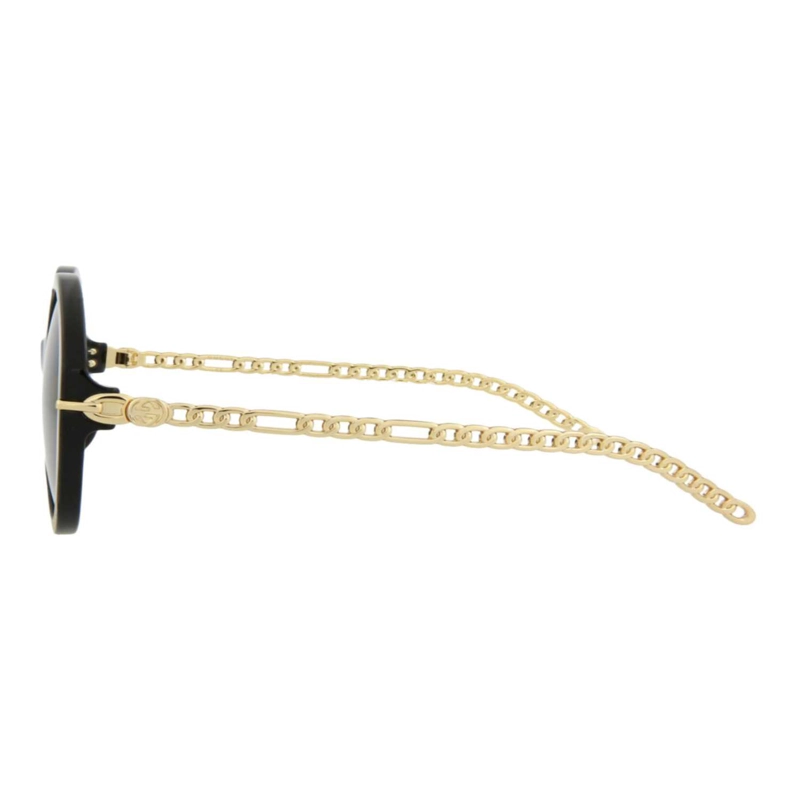 GAFAS DE SOL DE ACETATO CON MONTURA REDONDA GUCCI PARA MUJER EN NEGRO DORADO GRIS - 3