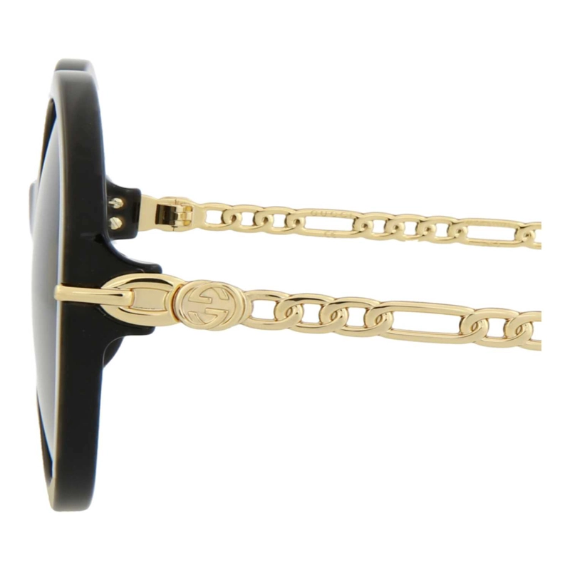 GAFAS DE SOL DE ACETATO CON MONTURA REDONDA GUCCI PARA MUJER EN NEGRO DORADO GRIS - 4