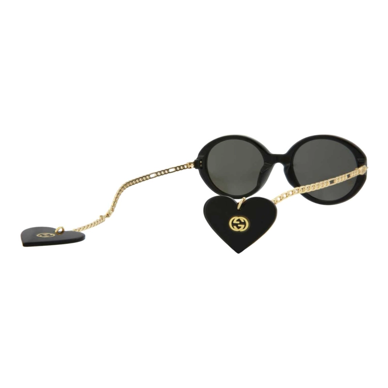 GAFAS DE SOL DE ACETATO CON MONTURA REDONDA GUCCI PARA MUJER EN NEGRO DORADO GRIS - 7