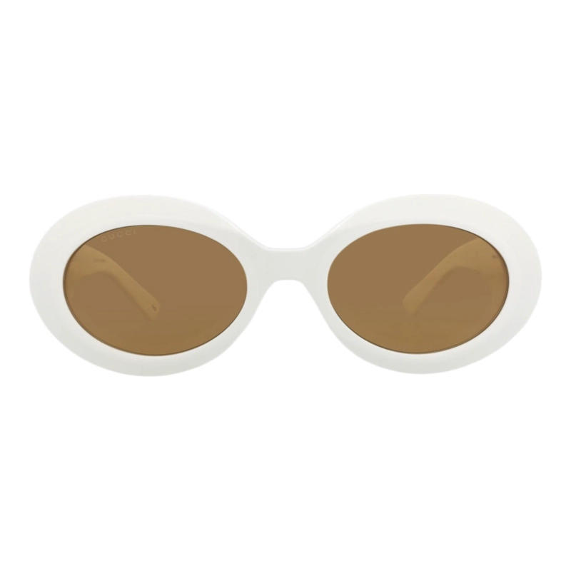 GAFAS DE SOL GUCCI DE ACETATO RECICLADO CON MONTURA REDONDA PARA MUJER EN BLANCO BLANCO Y MARRON - 1