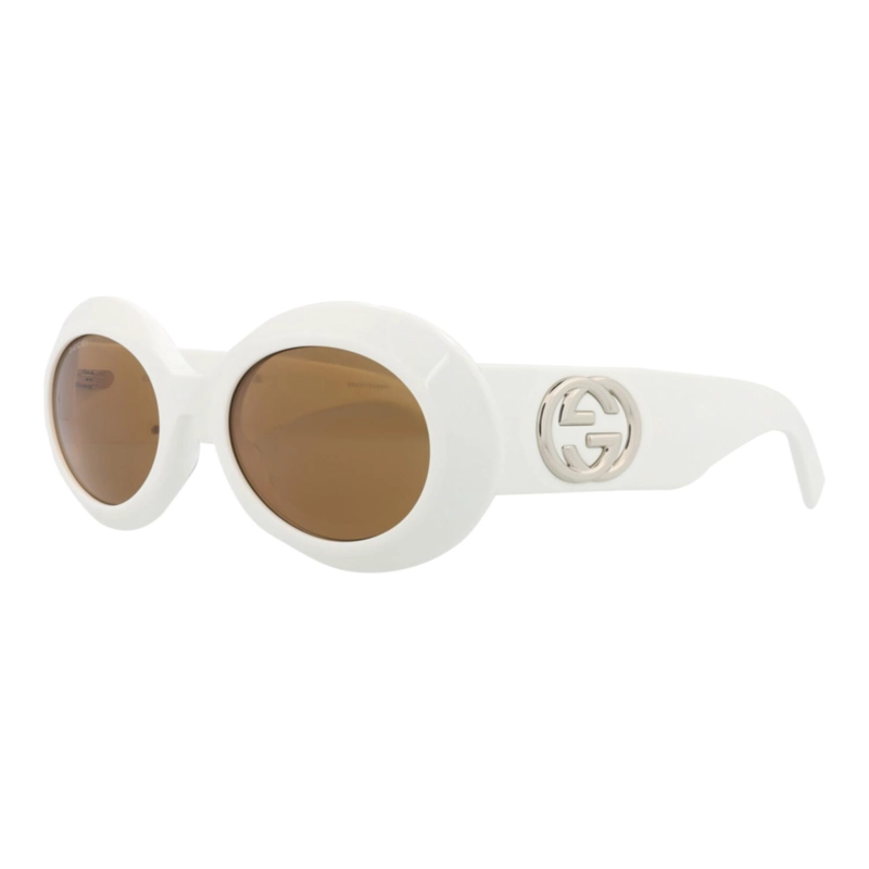 GAFAS DE SOL GUCCI DE ACETATO RECICLADO CON MONTURA REDONDA PARA MUJER EN BLANCO BLANCO Y MARRON - 2