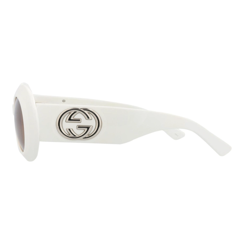 GAFAS DE SOL GUCCI DE ACETATO RECICLADO CON MONTURA REDONDA PARA MUJER EN BLANCO BLANCO Y MARRON - 3