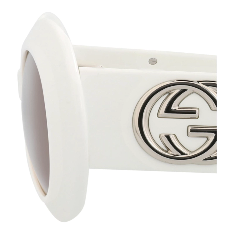 GAFAS DE SOL GUCCI DE ACETATO RECICLADO CON MONTURA REDONDA PARA MUJER EN BLANCO BLANCO Y MARRON - 4