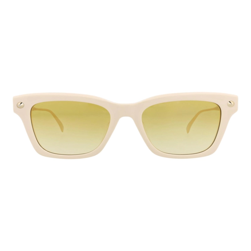 GAFAS DE SOL ALEXANDER MCQUEEN DE ACETATO RECICLADO CON MONTURA CUADRADA PARA MUJER EN ORO MARFIL - 1