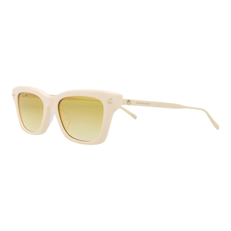 GAFAS DE SOL ALEXANDER MCQUEEN DE ACETATO RECICLADO CON MONTURA CUADRADA PARA MUJER EN ORO MARFIL - 2