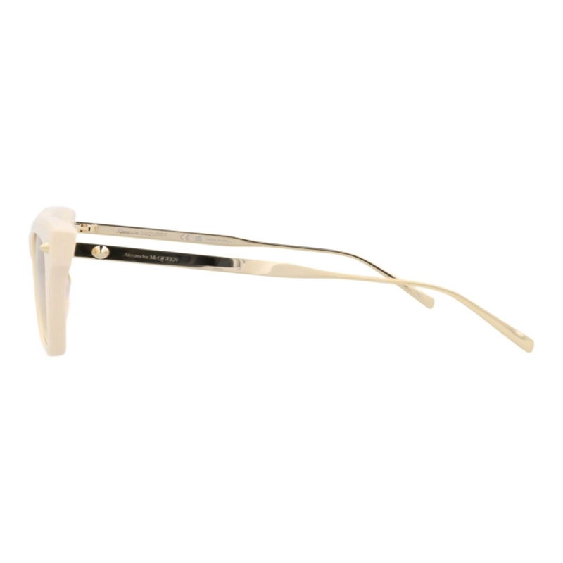 GAFAS DE SOL ALEXANDER MCQUEEN DE ACETATO RECICLADO CON MONTURA CUADRADA PARA MUJER EN ORO MARFIL - 3