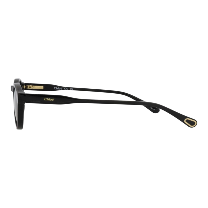 GAFAS DE SOL CHLOE  DE ACETATO RECICLADO CON MONTURA REDONDA EN NEGRO NEGRO Y GRIS - 3