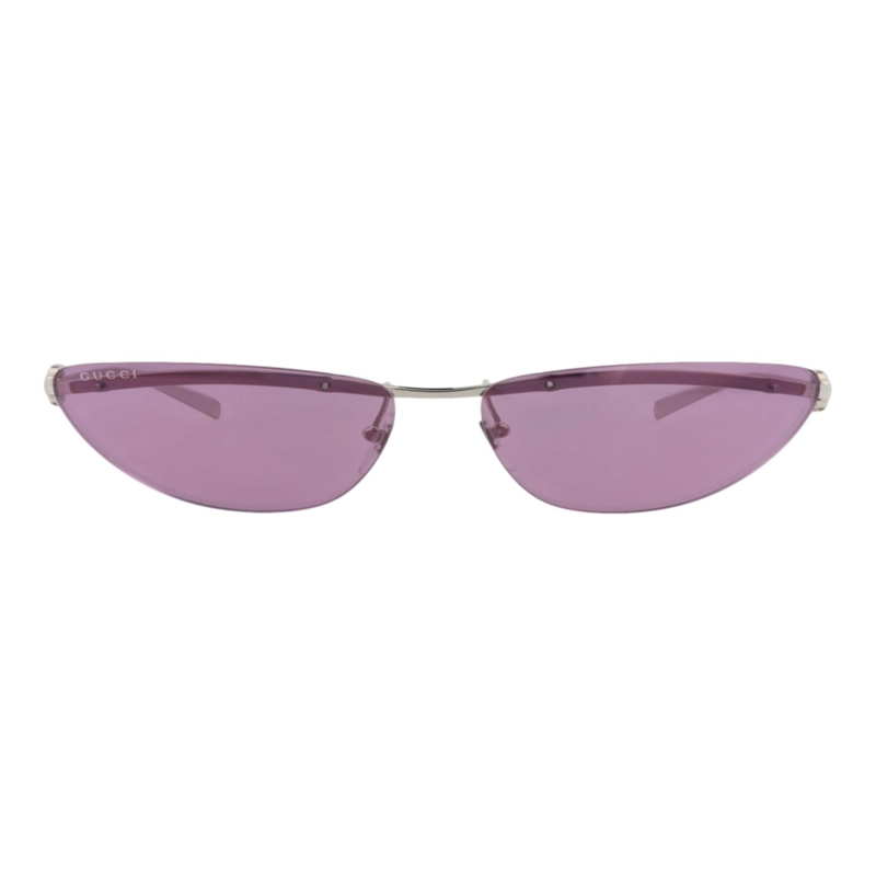 GAFAS DE SOL METALICAS GUCCI CON MONTURA EN FORMA DE OJO DE GATO PARA MUJER EN PLATA PLATA Y VIOLETA - 1