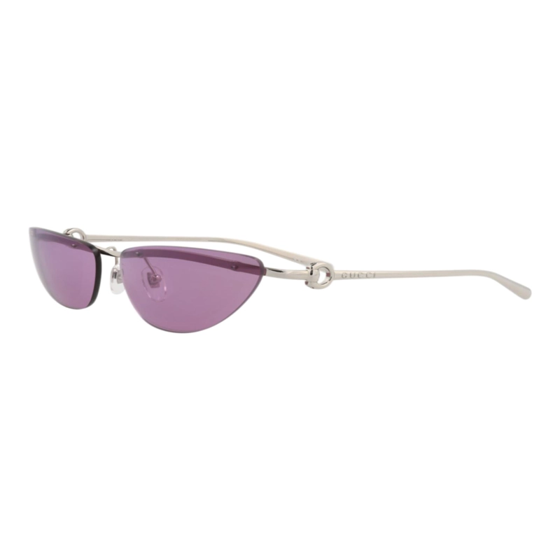 GAFAS DE SOL METALICAS GUCCI CON MONTURA EN FORMA DE OJO DE GATO PARA MUJER EN PLATA PLATA Y VIOLETA - 2
