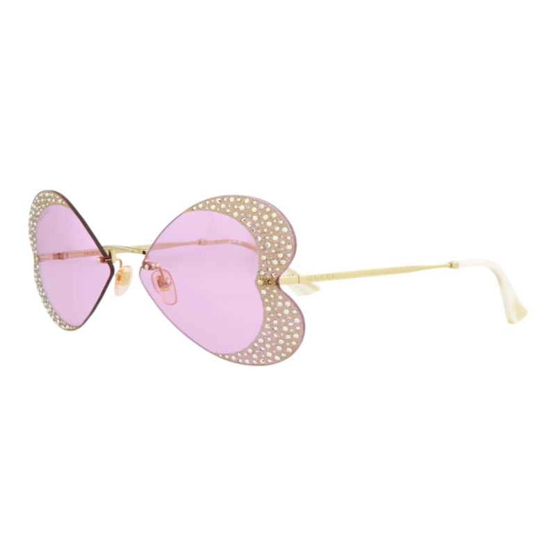 GUCCI GAFAS DE SOL DE METAL CON MONTURA DE OJO DE GATO PARA MUJER EN DORADO DORADO ROSA - 2