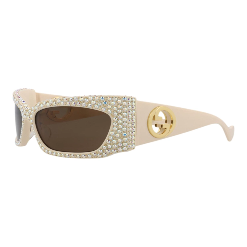 GAFAS DE SOL GUCCI SHIELDFRAME DE ACETATO RECICLADO PARA MUJER EN COLOR MARFIL - 2