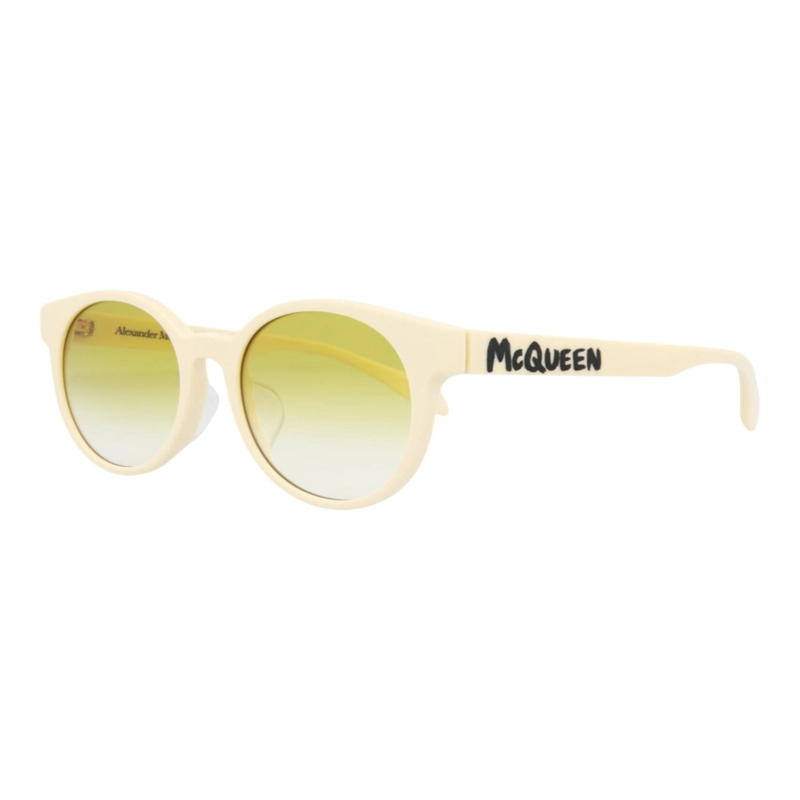 GAFAS DE SOL ALEXANDER MCQUEEN DE ACETATO CON MONTURA REDONDA PARA MUJER EN BLANCO BLANCO Y AMARILLO - 2