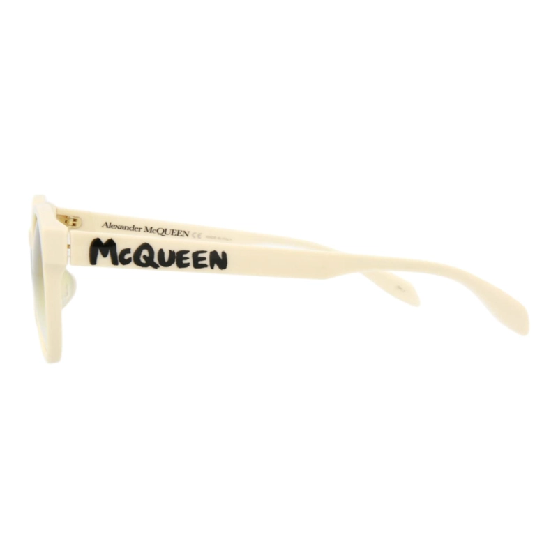 GAFAS DE SOL ALEXANDER MCQUEEN DE ACETATO CON MONTURA REDONDA PARA MUJER EN BLANCO BLANCO Y AMARILLO - 3