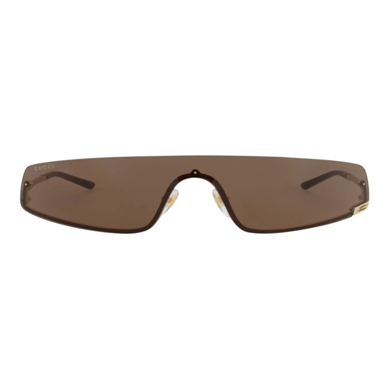 GAFAS DE SOL METALICAS GUCCI CON MARCO BLINDADO PARA HOMBRE Y MUJER EN DORADO Y MARRON - 1