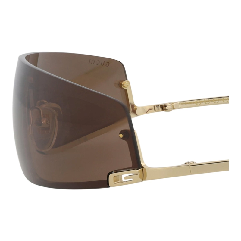 GAFAS DE SOL METALICAS GUCCI CON MARCO BLINDADO PARA HOMBRE Y MUJER EN DORADO Y MARRON - 6