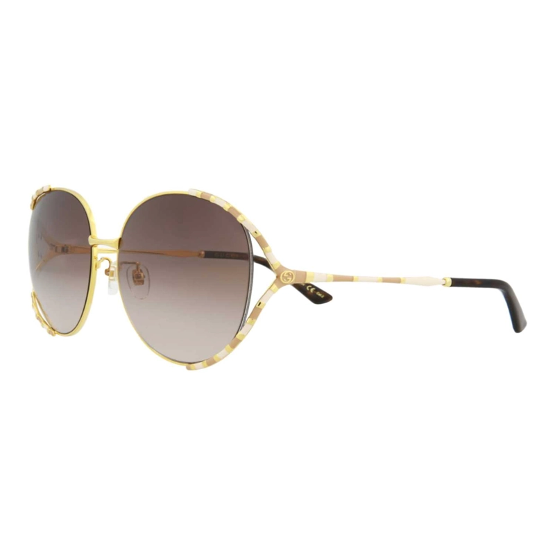 GAFAS DE SOL GUCCI DE METAL CON MONTURA REDONDA PARA MUJER EN DORADO DORADO MARRON - 2