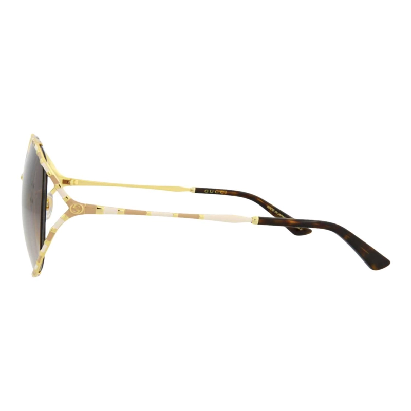GAFAS DE SOL GUCCI DE METAL CON MONTURA REDONDA PARA MUJER EN DORADO DORADO MARRON - 3