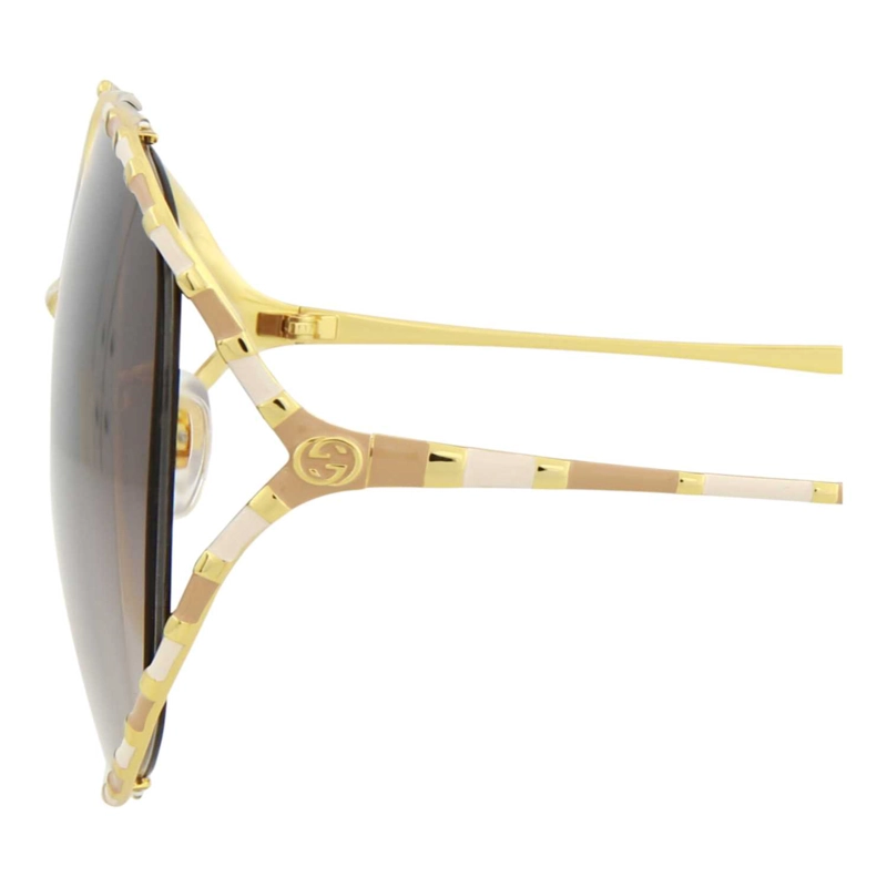 GAFAS DE SOL GUCCI DE METAL CON MONTURA REDONDA PARA MUJER EN DORADO DORADO MARRON - 4