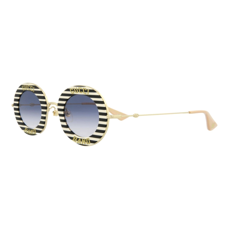 GAFAS DE SOL GUCCI DE METAL CON MONTURA REDONDA PARA MUJER EN NEGRO DORADO Y AZUL - 2