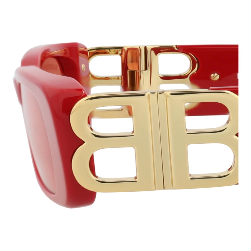 GAFAS DE SOL BALENCIAGA DE ACETATO CON MONTURA CUADRADA PARA MUJER EN ROJO DORADO Y ROJO - 4