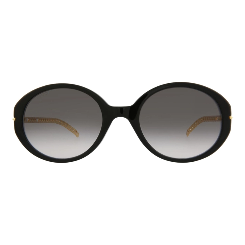 GAFAS DE SOL GUCCI DE ACETATO CON MONTURA OVALADA PARA MUJER EN NEGRO DORADO Y GRIS - 1