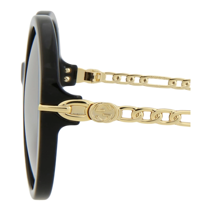GAFAS DE SOL GUCCI DE ACETATO CON MONTURA OVALADA PARA MUJER EN NEGRO DORADO Y GRIS - 4