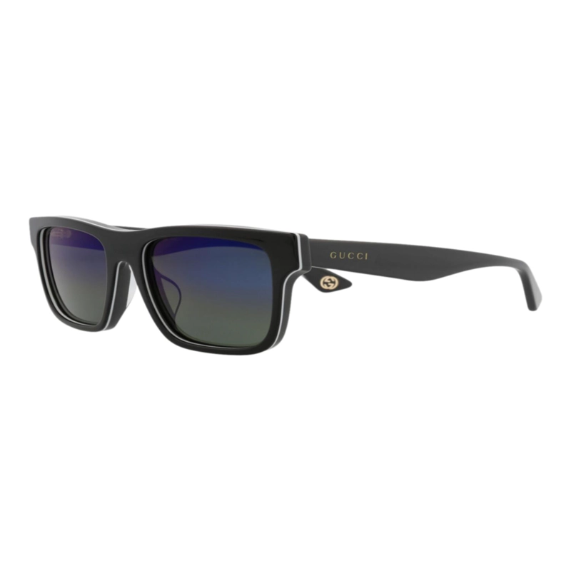 GAFAS DE SOL GUCCI DE ACETATO RECICLADO CON MONTURA CUADRADA PARA HOMBRE EN NEGRO GRIS Y AZUL - 2