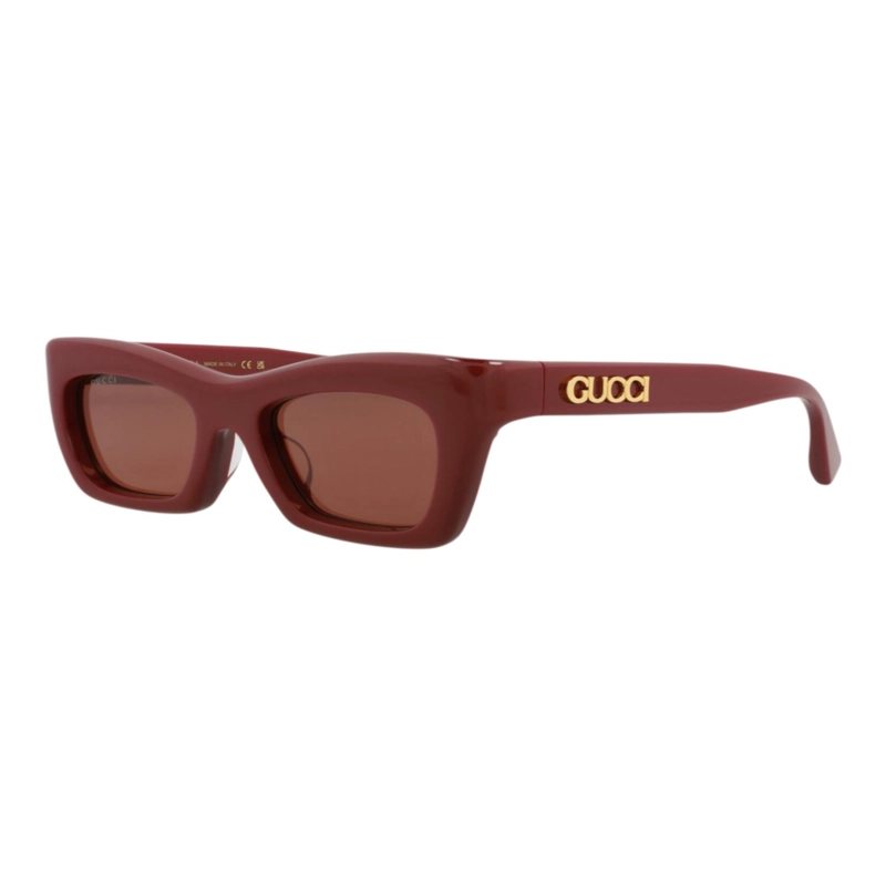GAFAS DE SOL GUCCI DE ACETATO RECICLADO CON MONTURA DE OJO DE GATO PARA MUJER EN BURDEOS Y MARRON - 2