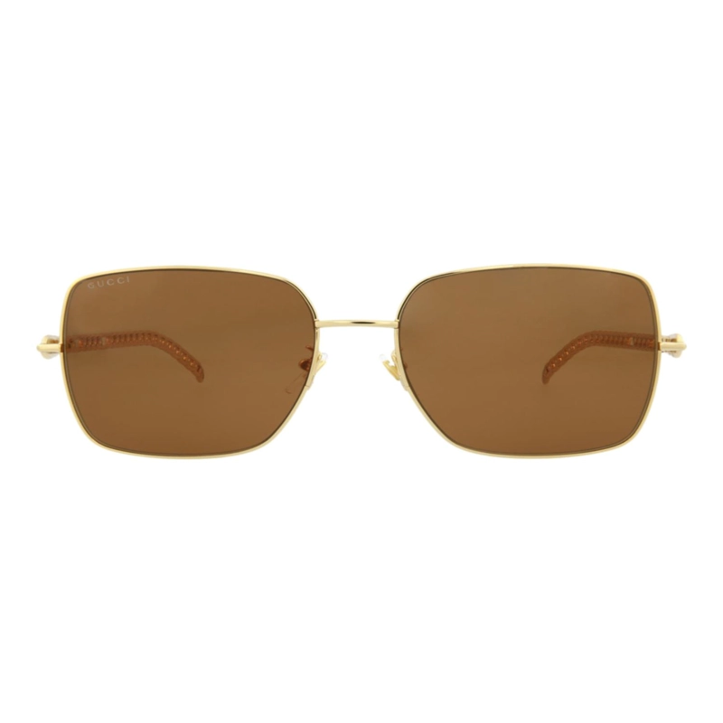 GAFAS DE SOL GUCCI CON MONTURA METALICA CUADRADA PARA MUJER EN DORADO Y MARRON - 1