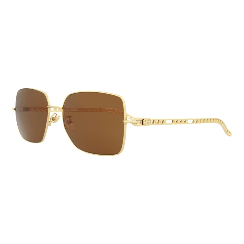 GAFAS DE SOL GUCCI CON MONTURA METALICA CUADRADA PARA MUJER EN DORADO Y MARRON - 2