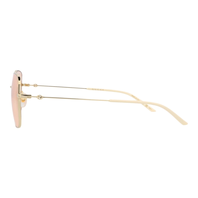 GAFAS DE SOL GUCCI DE METAL CON MONTURA CUADRADA PARA MUJER EN DORADO DORADO Y ROSA - 3
