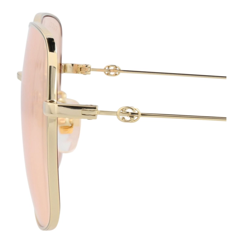 GAFAS DE SOL GUCCI DE METAL CON MONTURA CUADRADA PARA MUJER EN DORADO DORADO Y ROSA - 6