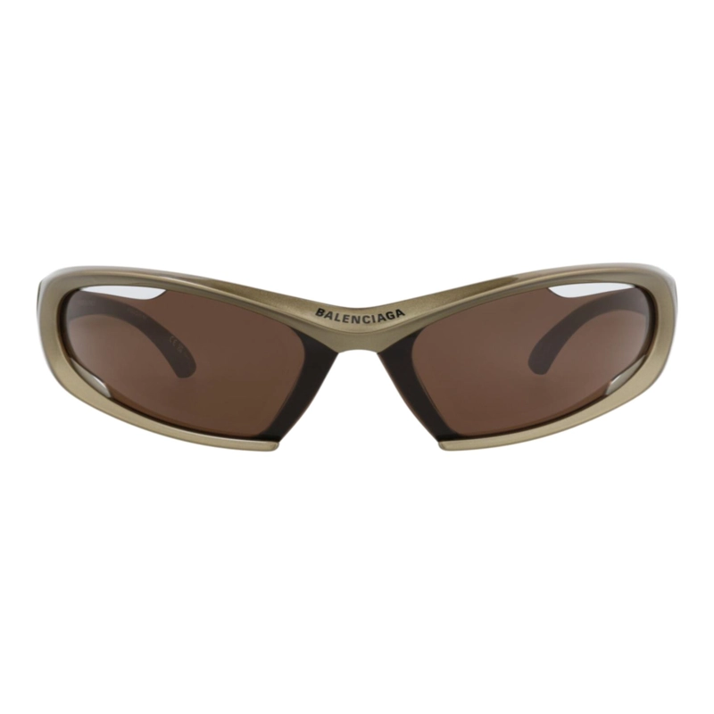 GAFAS DE SOL BALENCIAGA SHIELDFRAME BIO INJECTION PARA HOMBRE Y MUJER EN VERDE VERDE Y MARRON - 1