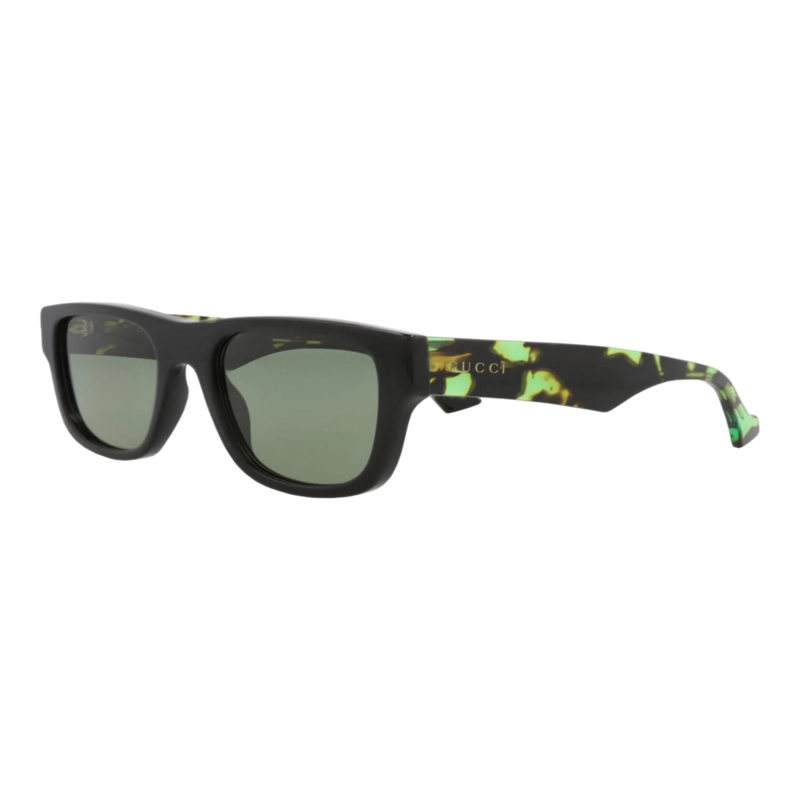 GAFAS DE SOL GUCCI DE ACETATO RECICLADO CON MONTURA CUADRADA PARA HOMBRE EN COLOR NEGRO HAVANA GREEN - 2