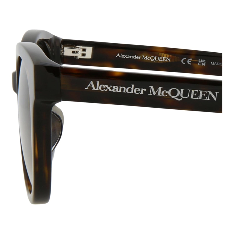 GAFAS DE SOL ALEXANDER MCQUEEN DE ACETATO CON MONTURA REDONDA PARA HOMBRE Y MUJER EN HAVANA BROWN - 4