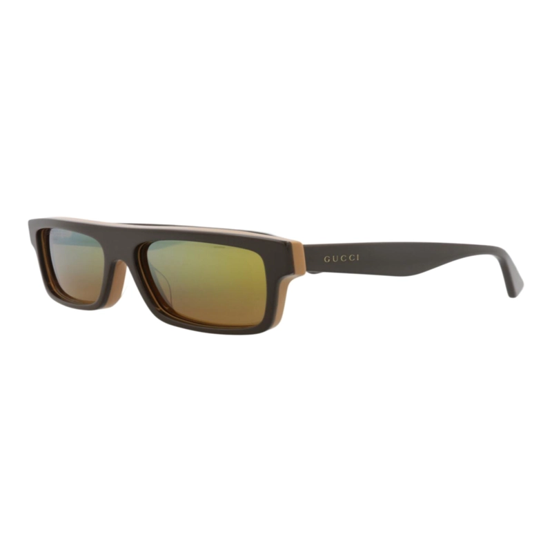 GAFAS DE SOL GUCCI DE ACETATO RECICLADO CON MONTURA CUADRADA PARA HOMBRE EN MARRON DORADO - 2