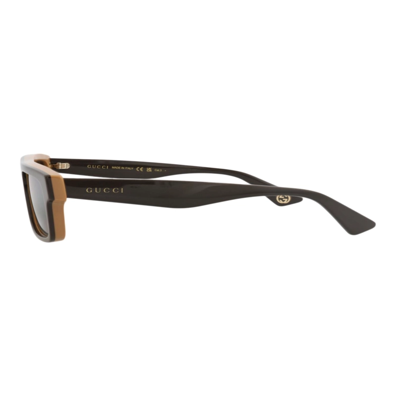 GAFAS DE SOL GUCCI DE ACETATO RECICLADO CON MONTURA CUADRADA PARA HOMBRE EN MARRON DORADO - 3