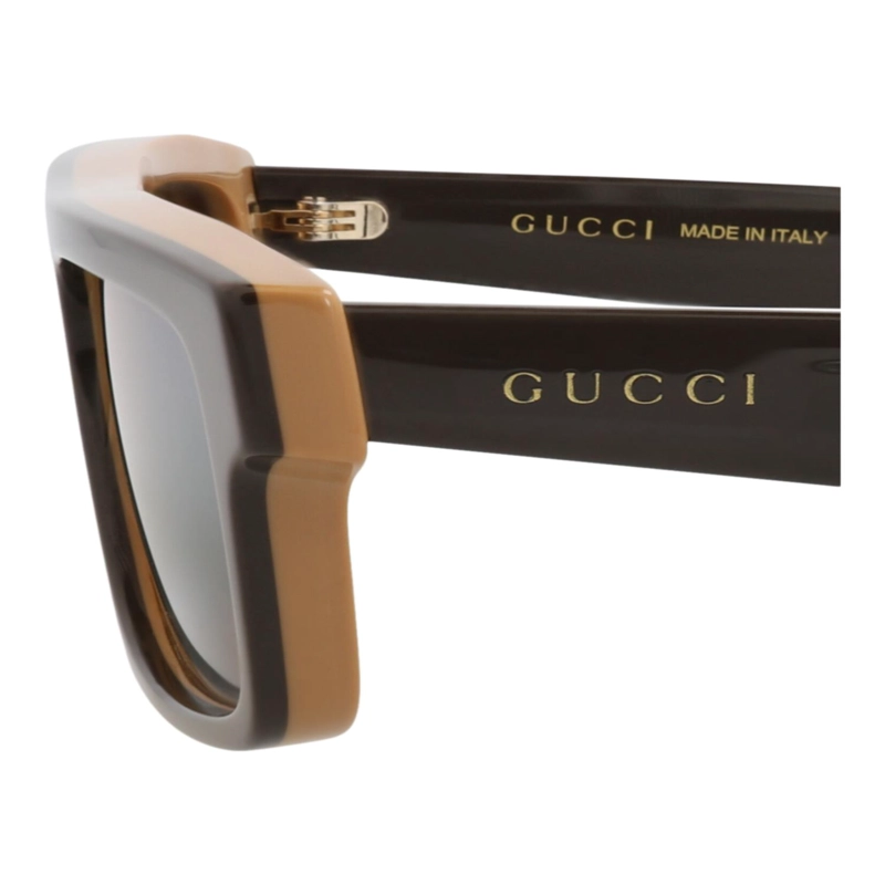 GAFAS DE SOL GUCCI DE ACETATO RECICLADO CON MONTURA CUADRADA PARA HOMBRE EN MARRON DORADO - 4