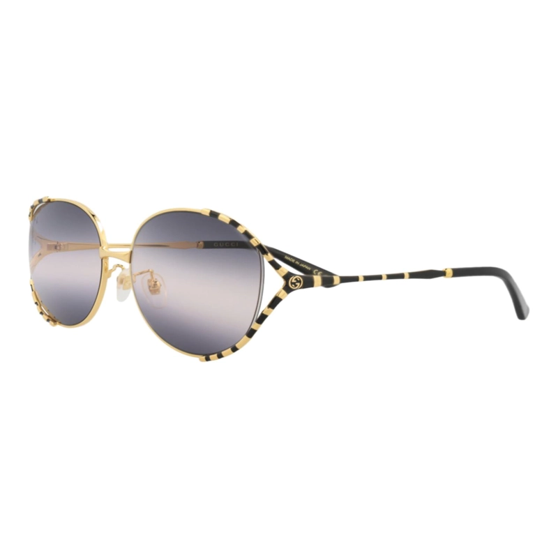 GAFAS DE SOL GUCCI DE METAL CON MONTURA REDONDA PARA MUJER EN DORADO NEGRO Y GRIS - 2