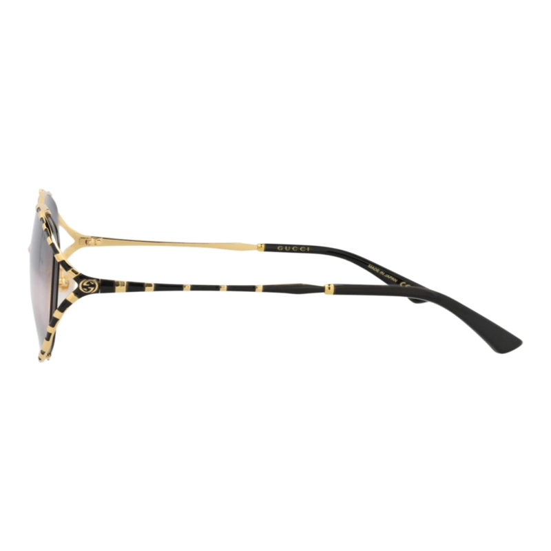 GAFAS DE SOL GUCCI DE METAL CON MONTURA REDONDA PARA MUJER EN DORADO NEGRO Y GRIS - 3