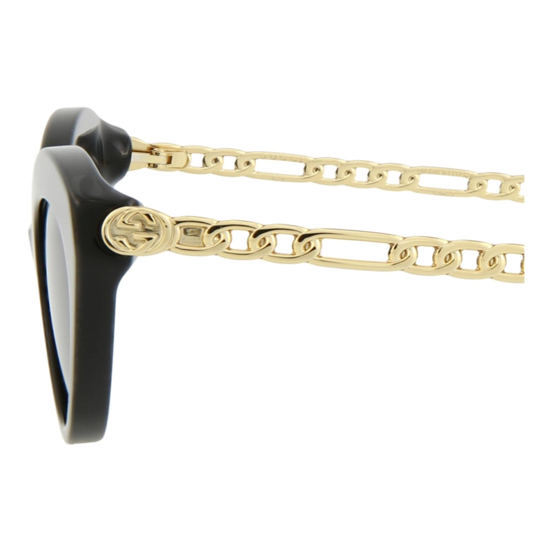 GAFAS DE SOL DE ACETATO CON MONTURA DE GATO GUCCI PARA MUJER EN NEGRO DORADO GRIS - 4